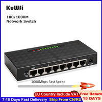 KuWFi 5/8-портовый гигабитный коммутатор Интеллектуальный коммутатор Ethernet Высокая производительность Сетевой коммутатор Ethernet 1000 Мбит / с Концентратор RJ45 Интернет-разветвитель 1